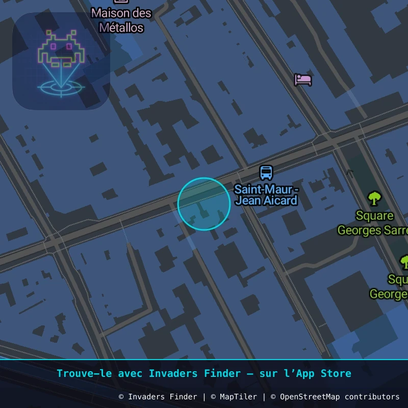 Zone approximative de l'invader PA_373, dans le quartier 11e arrondissement de Paris à Paris. Emplacement exact disponible dans l'app Invaders Finder.