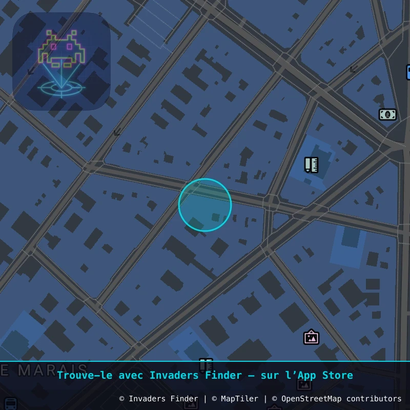 Zone approximative de l'invader PA_376, dans le quartier 3e arrondissement de Paris à Paris. Emplacement exact disponible dans l'app Invaders Finder.
