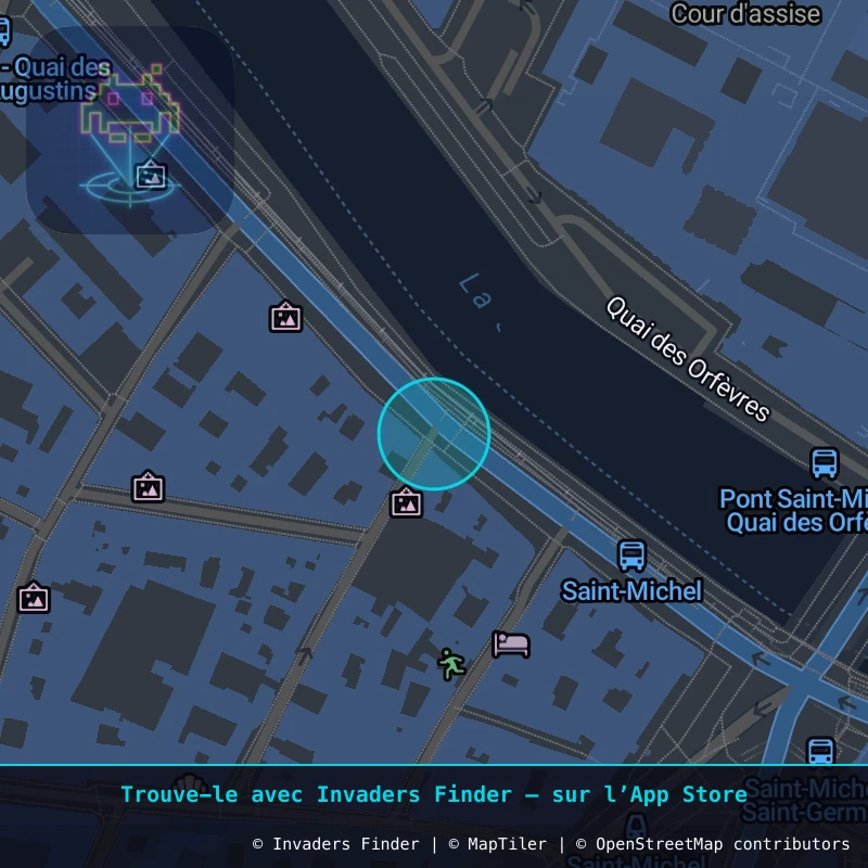 Zone approximative de l'invader PA_392, dans le quartier 6e arrondissement de Paris à Paris. Emplacement exact disponible dans l'app Invaders Finder.