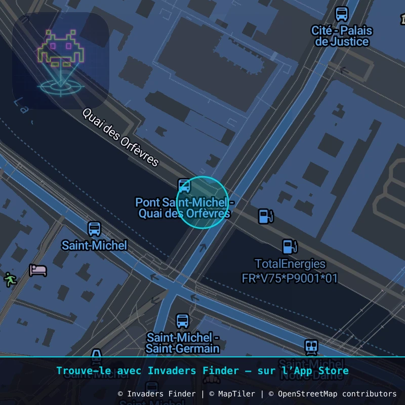 Zone approximative de l'invader PA_394, dans le quartier 1er arrondissement de Paris à Paris. Emplacement exact disponible dans l'app Invaders Finder.