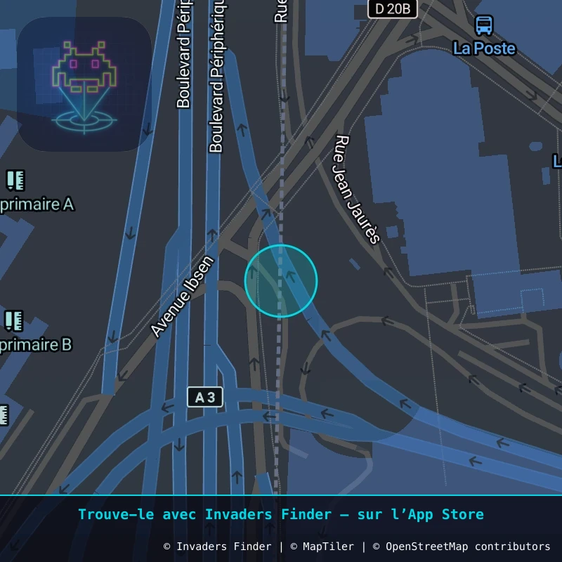 Zone approximative de l'invader PA_397, dans le quartier 20e arrondissement de Paris à Paris. Emplacement exact disponible dans l'app Invaders Finder.