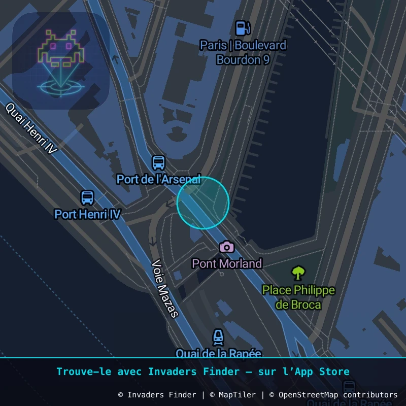 Zone approximative de l'invader PA_398, dans le quartier 4e arrondissement de Paris à Paris. Emplacement exact disponible dans l'app Invaders Finder.