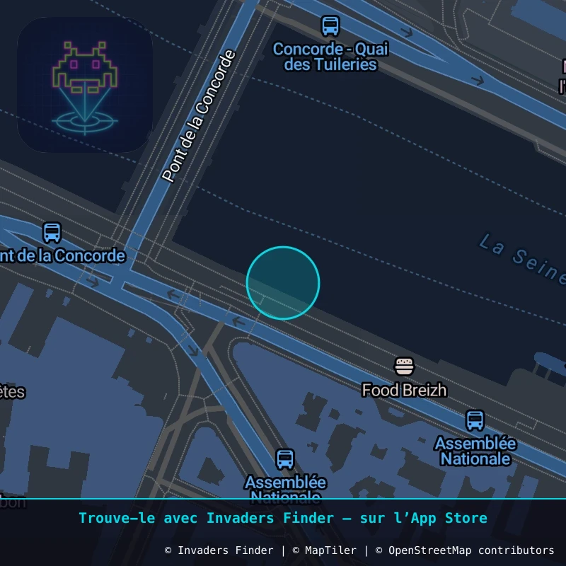 Zone approximative de l'invader PA_402, dans le quartier 7e arrondissement de Paris à Paris. Emplacement exact disponible dans l'app Invaders Finder.