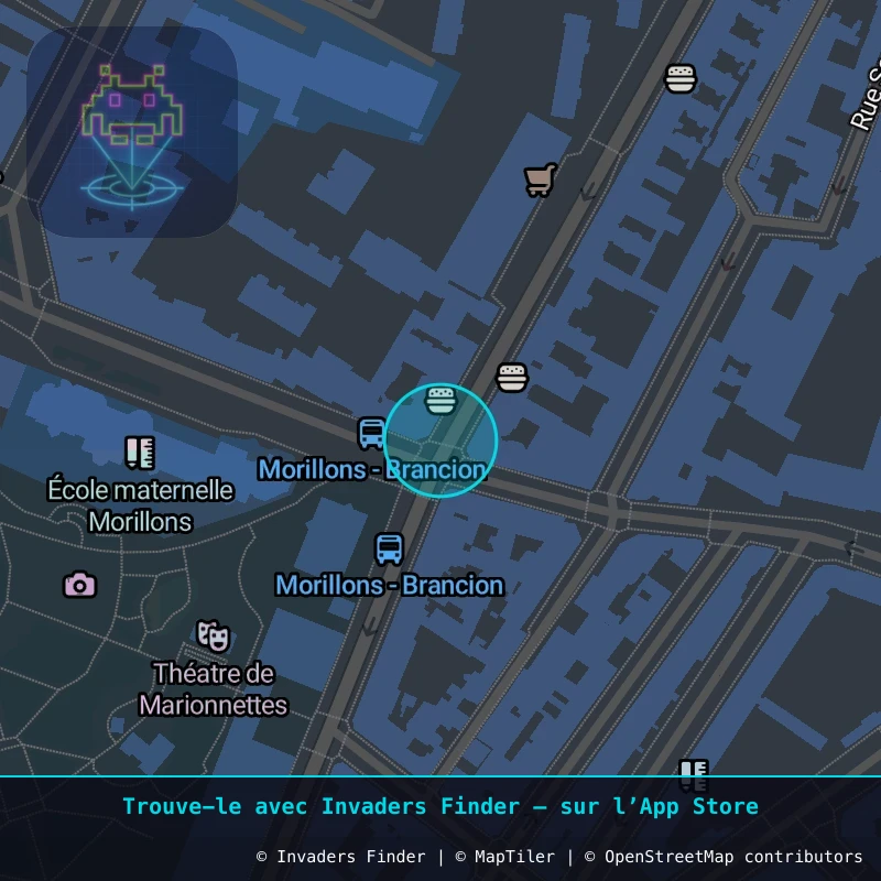 Zone approximative de l'invader PA_403, dans le quartier 15e arrondissement de Paris à Paris. Emplacement exact disponible dans l'app Invaders Finder.