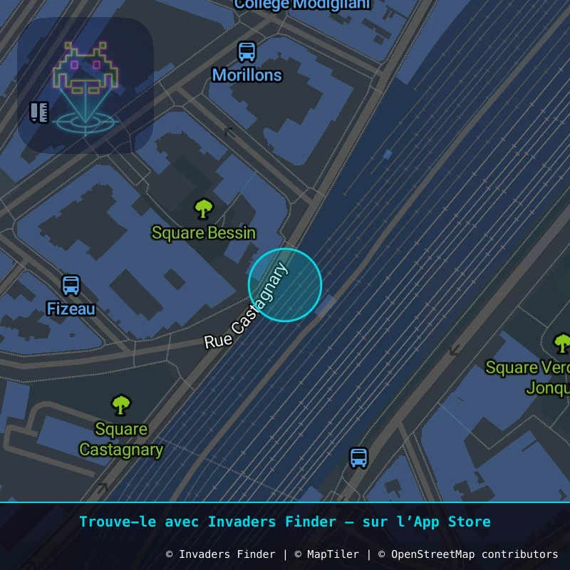 Zone approximative de l'invader PA_405, dans le quartier 15e arrondissement de Paris à Paris. Emplacement exact disponible dans l'app Invaders Finder.