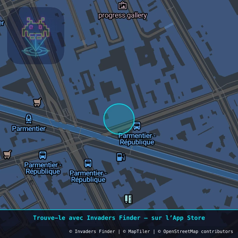 Zone approximative de l'invader PA_409, dans le quartier 11e arrondissement de Paris à Paris. Emplacement exact disponible dans l'app Invaders Finder.