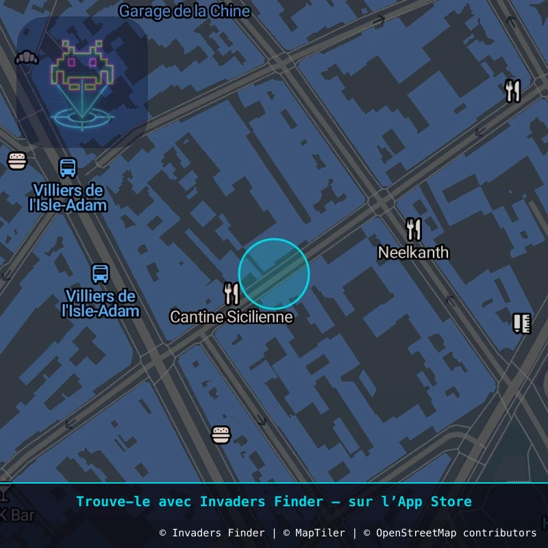 Zone approximative de l'invader PA_411, dans le quartier 20e arrondissement de Paris à Paris. Emplacement exact disponible dans l'app Invaders Finder.