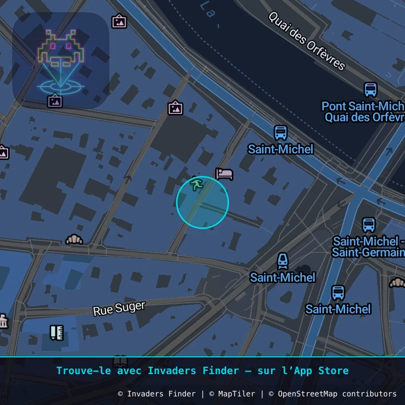 Zone approximative de l'invader PA_43, dans le quartier 6e arrondissement de Paris à Paris. Emplacement exact disponible dans l'app Invaders Finder.
