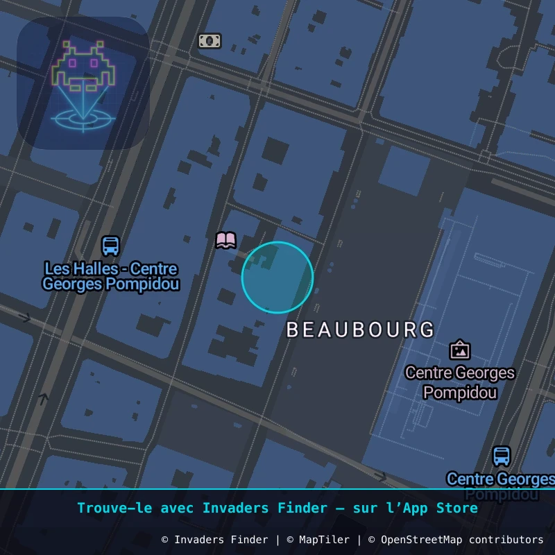 Zone approximative de l'invader PA_436, dans le quartier 4e arrondissement de Paris à Paris. Emplacement exact disponible dans l'app Invaders Finder.
