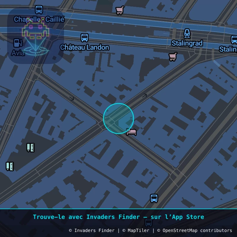 Zone approximative de l'invader PA_444, dans le quartier 10e arrondissement de Paris à Paris. Emplacement exact disponible dans l'app Invaders Finder.