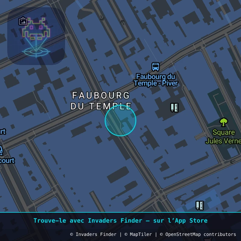 Zone approximative de l'invader PA_446, dans le quartier 11e arrondissement de Paris à Paris. Emplacement exact disponible dans l'app Invaders Finder.