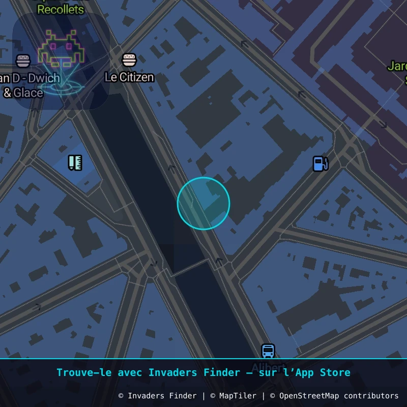 Zone approximative de l'invader PA_448, dans le quartier 10e arrondissement de Paris à Paris. Emplacement exact disponible dans l'app Invaders Finder.