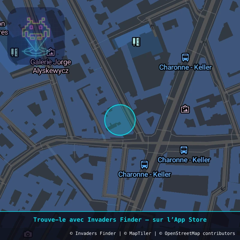 Zone approximative de l'invader PA_451, dans le quartier 11e arrondissement de Paris à Paris. Emplacement exact disponible dans l'app Invaders Finder.