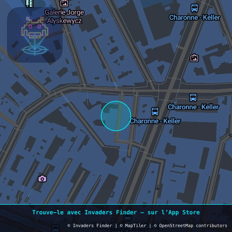 Zone approximative de l'invader PA_452, dans le quartier 11e arrondissement de Paris à Paris. Emplacement exact disponible dans l'app Invaders Finder.