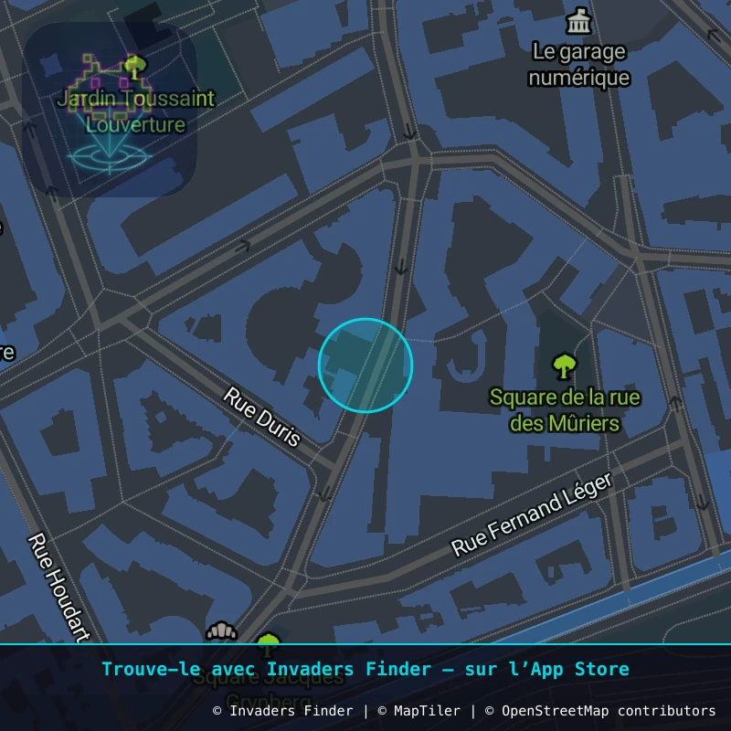 Zone approximative de l'invader PA_453, dans le quartier 20e arrondissement de Paris à Paris. Emplacement exact disponible dans l'app Invaders Finder.