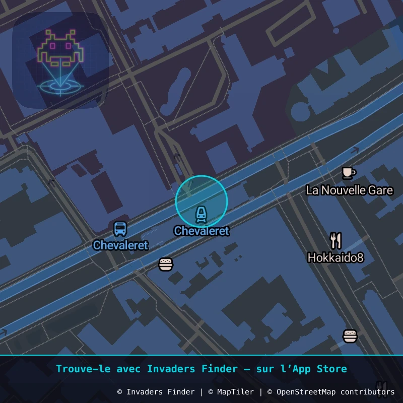 Zone approximative de l'invader PA_459, dans le quartier 13e arrondissement de Paris à Paris. Emplacement exact disponible dans l'app Invaders Finder.