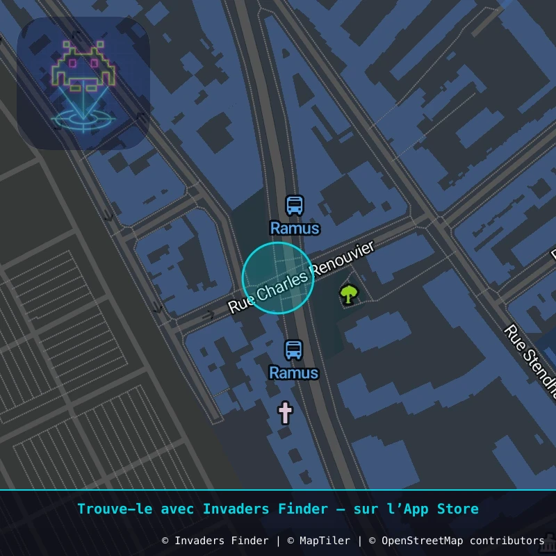 Zone approximative de l'invader PA_461, dans le quartier 20e arrondissement de Paris à Paris. Emplacement exact disponible dans l'app Invaders Finder.