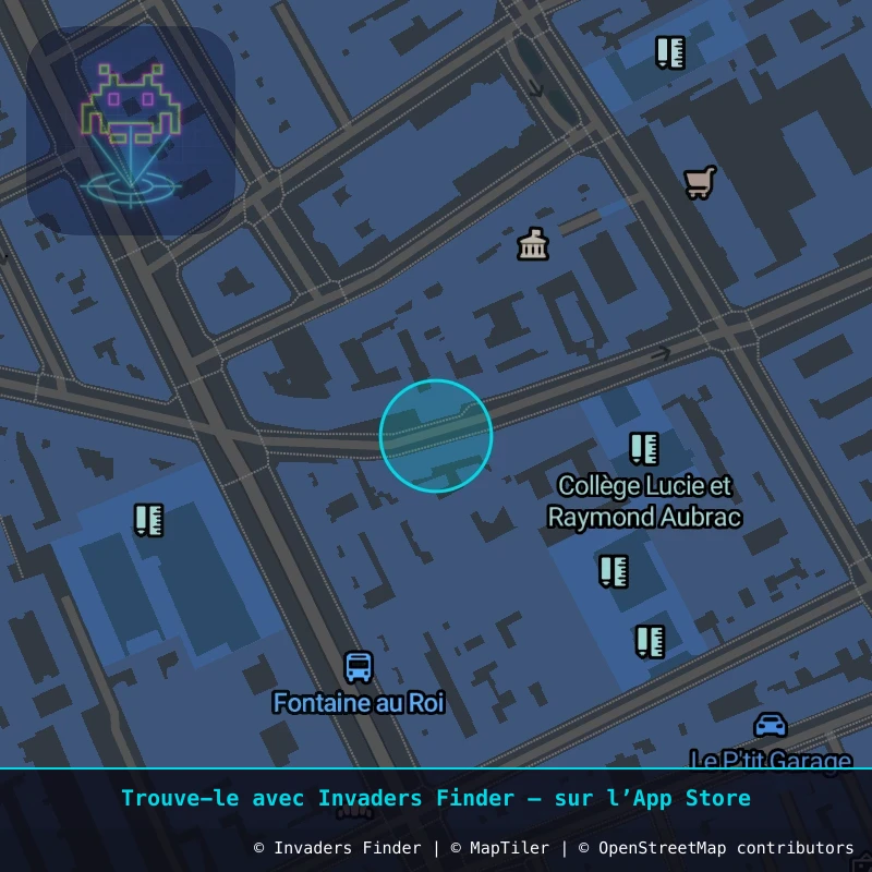 Zone approximative de l'invader PA_466, dans le quartier 11e arrondissement de Paris à Paris. Emplacement exact disponible dans l'app Invaders Finder.