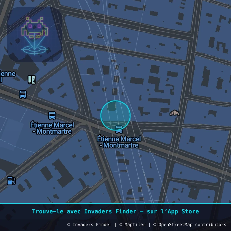 Zone approximative de l'invader PA_470, dans le quartier 2e arrondissement de Paris à Paris. Emplacement exact disponible dans l'app Invaders Finder.