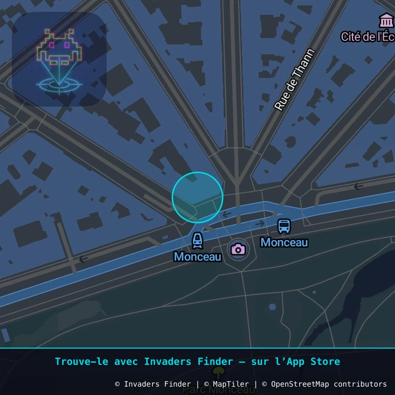 Zone approximative de l'invader PA_474, dans le quartier 17e arrondissement de Paris à Paris. Emplacement exact disponible dans l'app Invaders Finder.