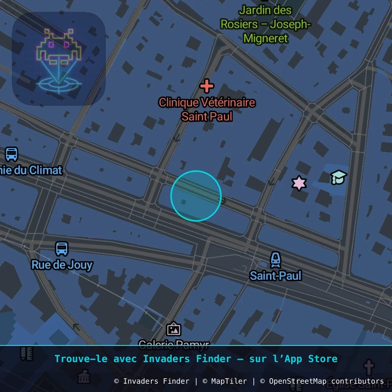 Zone approximative de l'invader PA_480, dans le quartier 4e arrondissement de Paris à Paris. Emplacement exact disponible dans l'app Invaders Finder.