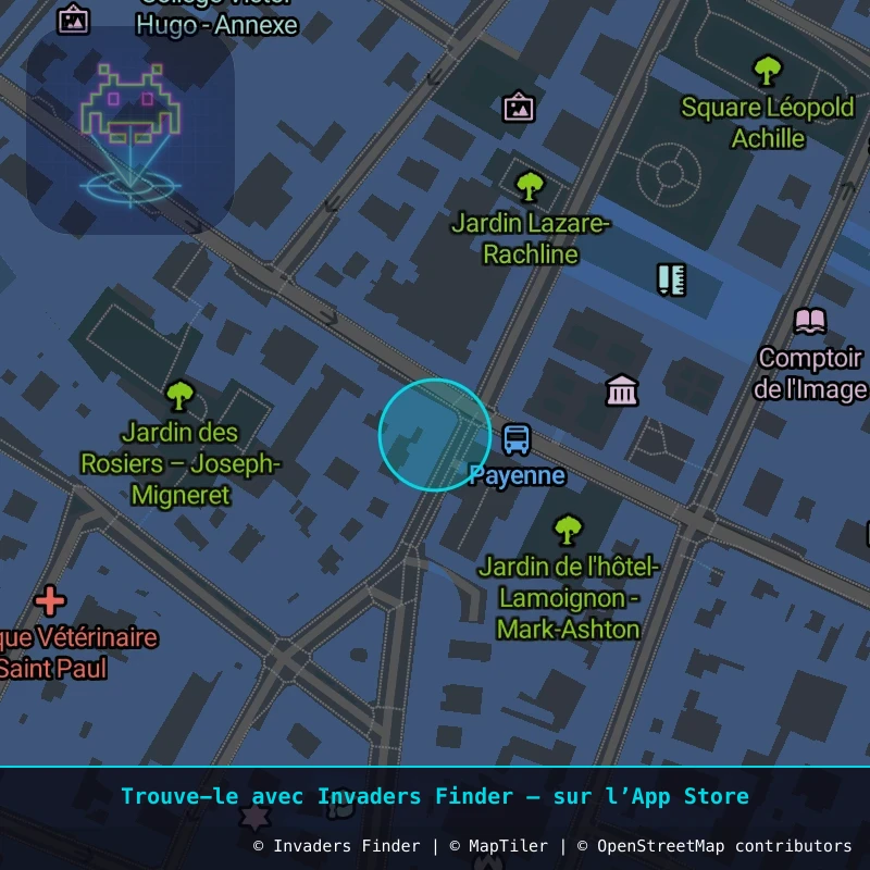Zone approximative de l'invader PA_482, dans le quartier 4e arrondissement de Paris à Paris. Emplacement exact disponible dans l'app Invaders Finder.