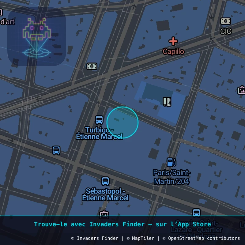Zone approximative de l'invader PA_483, dans le quartier 3e arrondissement de Paris à Paris. Emplacement exact disponible dans l'app Invaders Finder.