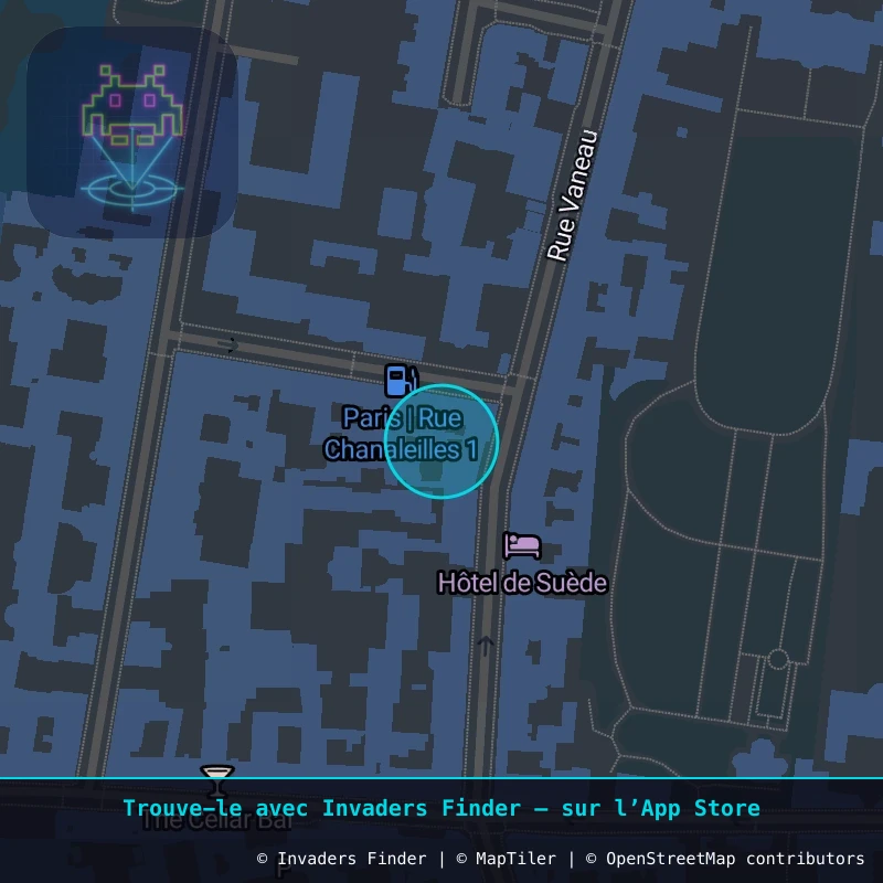 Zone approximative de l'invader PA_486, dans le quartier 7e arrondissement de Paris à Paris. Emplacement exact disponible dans l'app Invaders Finder.