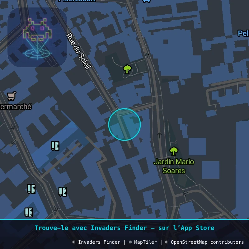 Zone approximative de l'invader PA_492, dans le quartier 20e arrondissement de Paris à Paris. Emplacement exact disponible dans l'app Invaders Finder.