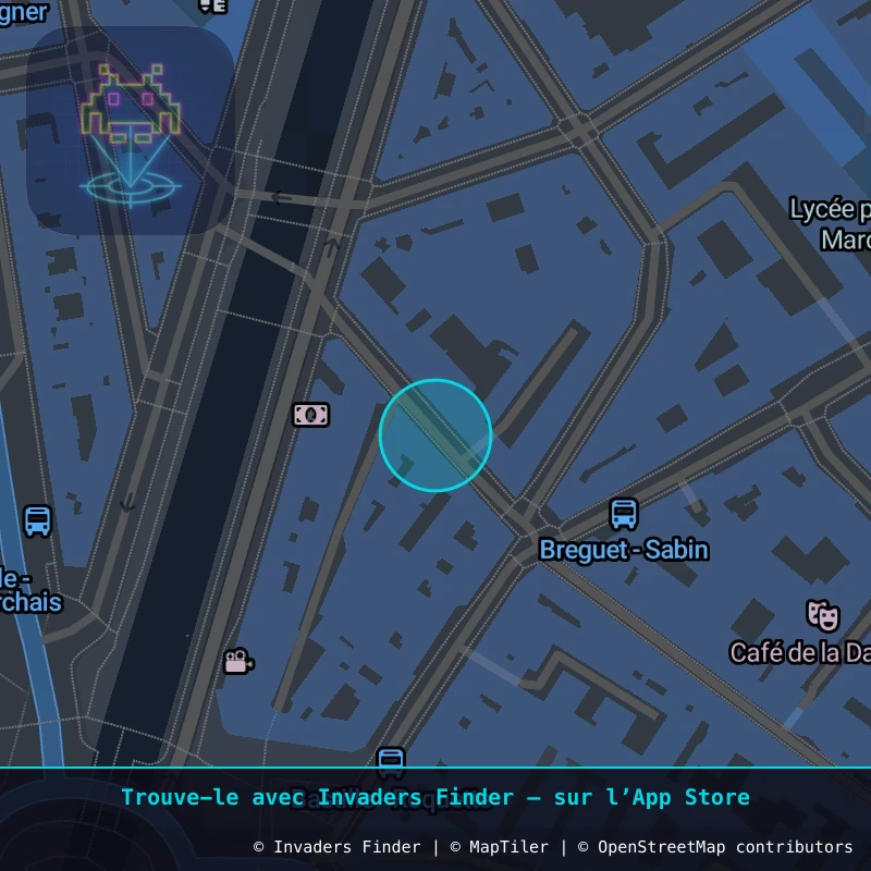 Zone approximative de l'invader PA_50, dans le quartier 11e arrondissement de Paris à Paris. Emplacement exact disponible dans l'app Invaders Finder.