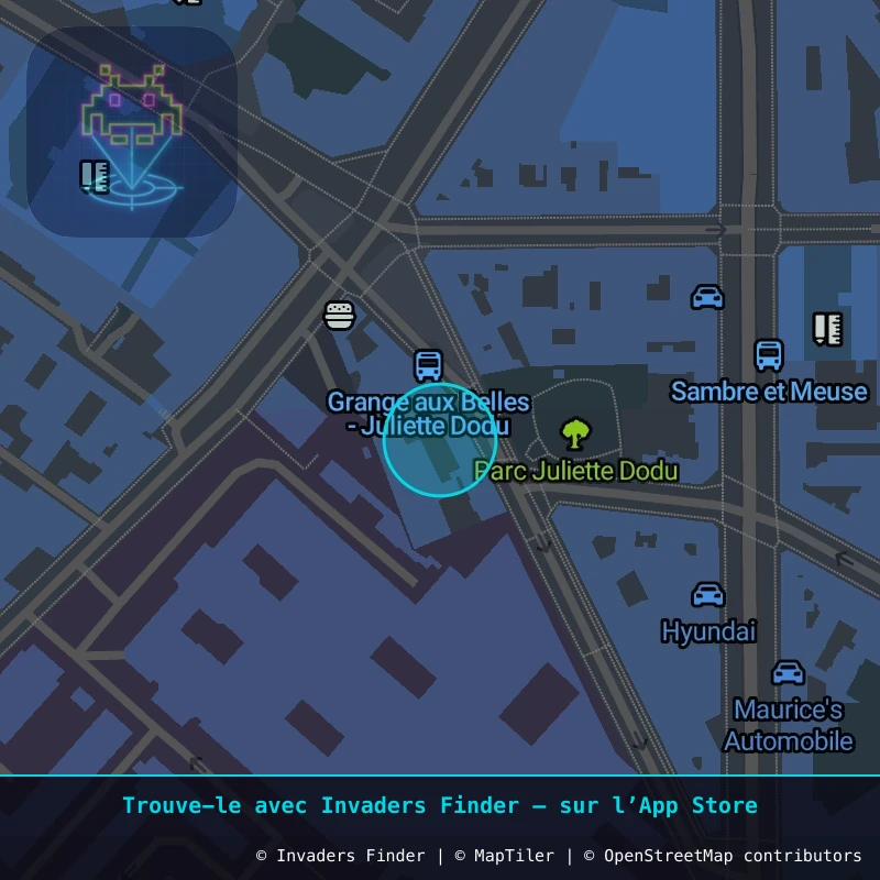 Zone approximative de l'invader PA_507, dans le quartier 10e arrondissement de Paris à Paris. Emplacement exact disponible dans l'app Invaders Finder.