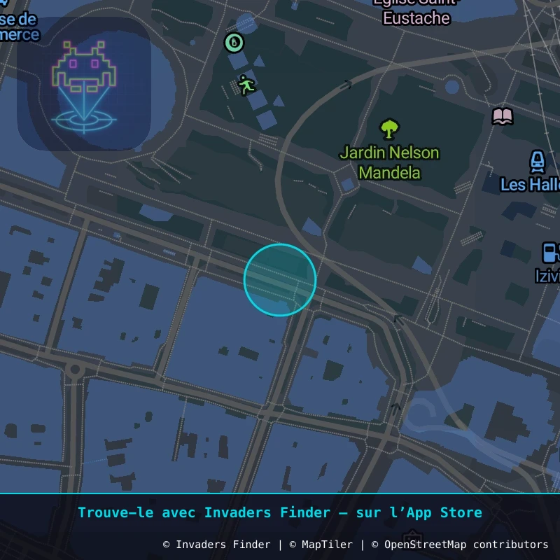Zone approximative de l'invader PA_509, dans le quartier 1er arrondissement de Paris à Paris. Emplacement exact disponible dans l'app Invaders Finder.