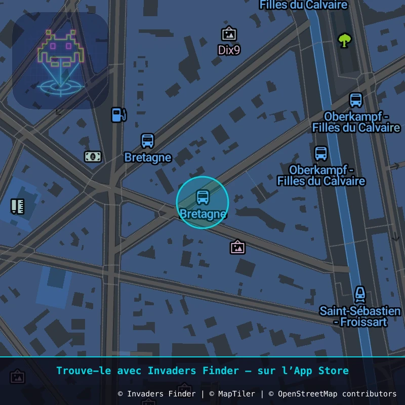 Zone approximative de l'invader PA_517, dans le quartier 3e arrondissement de Paris à Paris. Emplacement exact disponible dans l'app Invaders Finder.