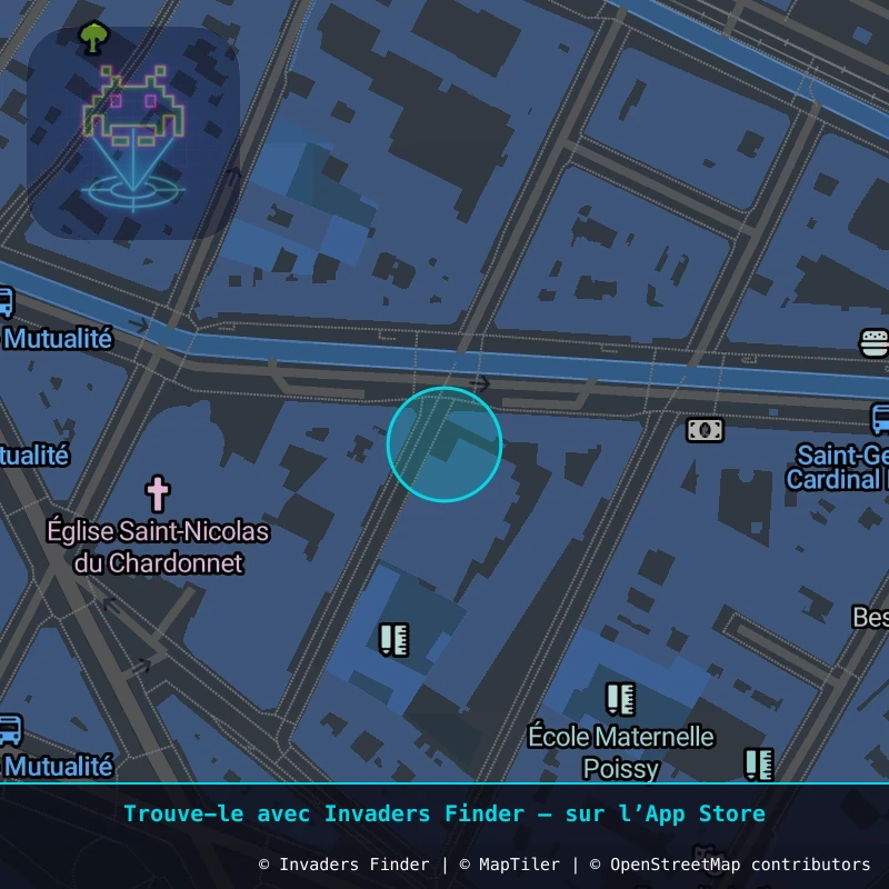 Zone approximative de l'invader PA_529, dans le quartier 5e arrondissement de Paris à Paris. Emplacement exact disponible dans l'app Invaders Finder.