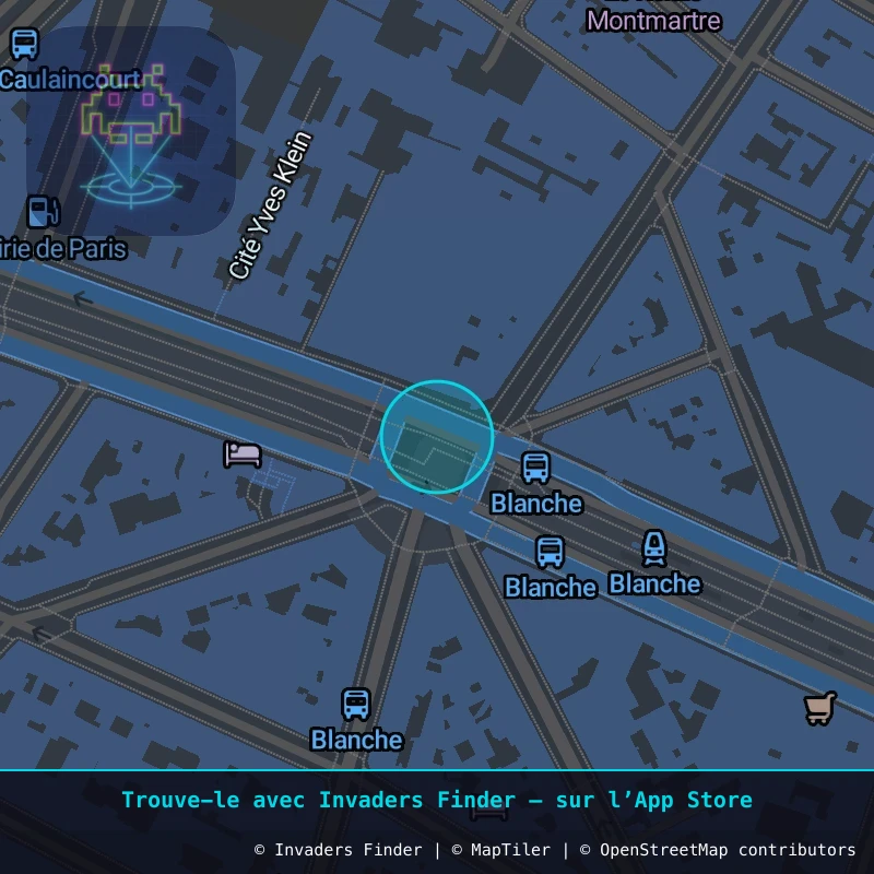 Zone approximative de l'invader PA_538, dans le quartier 18e arrondissement de Paris à Paris. Emplacement exact disponible dans l'app Invaders Finder.
