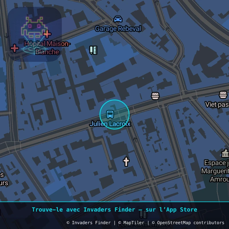 Zone approximative de l'invader PA_547, dans le quartier 20e arrondissement de Paris à Paris. Emplacement exact disponible dans l'app Invaders Finder.
