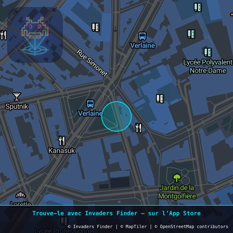 Zone approximative de l'invader PA_55, dans le quartier 13e arrondissement de Paris à Paris. Emplacement exact disponible dans l'app Invaders Finder.