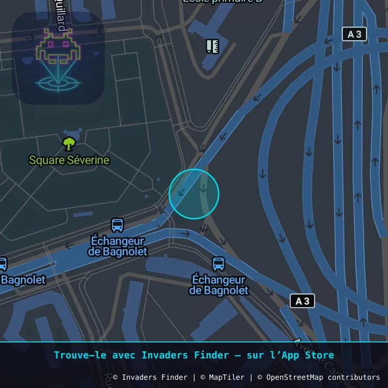 Zone approximative de l'invader PA_551, dans le quartier 20e arrondissement de Paris à Paris. Emplacement exact disponible dans l'app Invaders Finder.