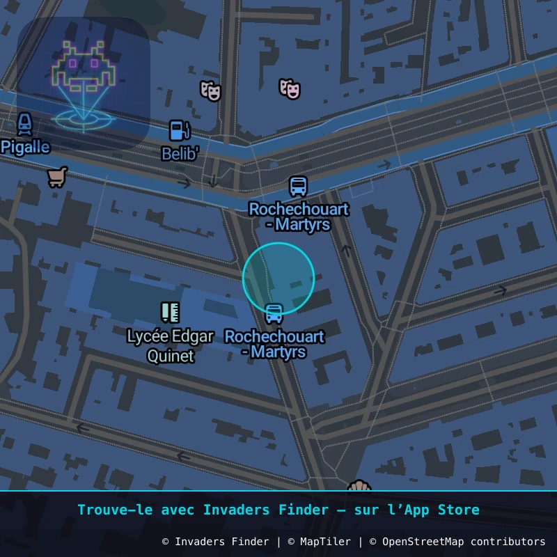 Zone approximative de l'invader PA_553, dans le quartier 9e arrondissement de Paris à Paris. Emplacement exact disponible dans l'app Invaders Finder.