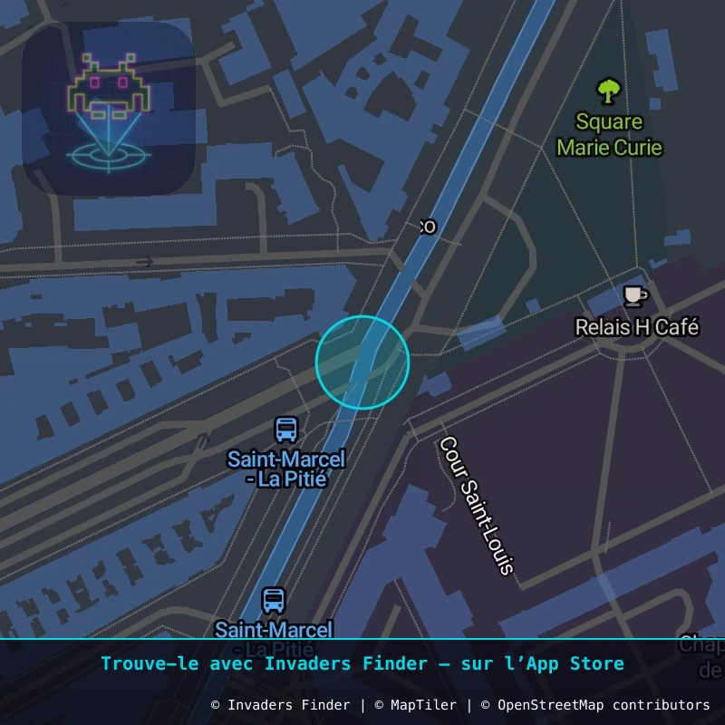Zone approximative de l'invader PA_564, dans le quartier 13e arrondissement de Paris à Paris. Emplacement exact disponible dans l'app Invaders Finder.