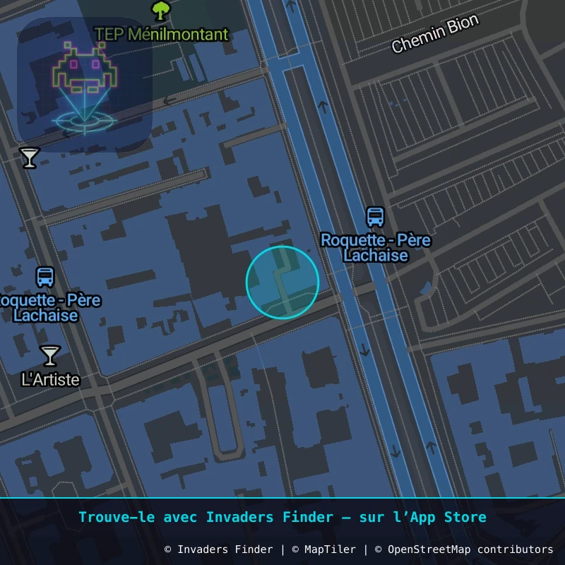 Zone approximative de l'invader PA_566, dans le quartier 11e arrondissement de Paris à Paris. Emplacement exact disponible dans l'app Invaders Finder.