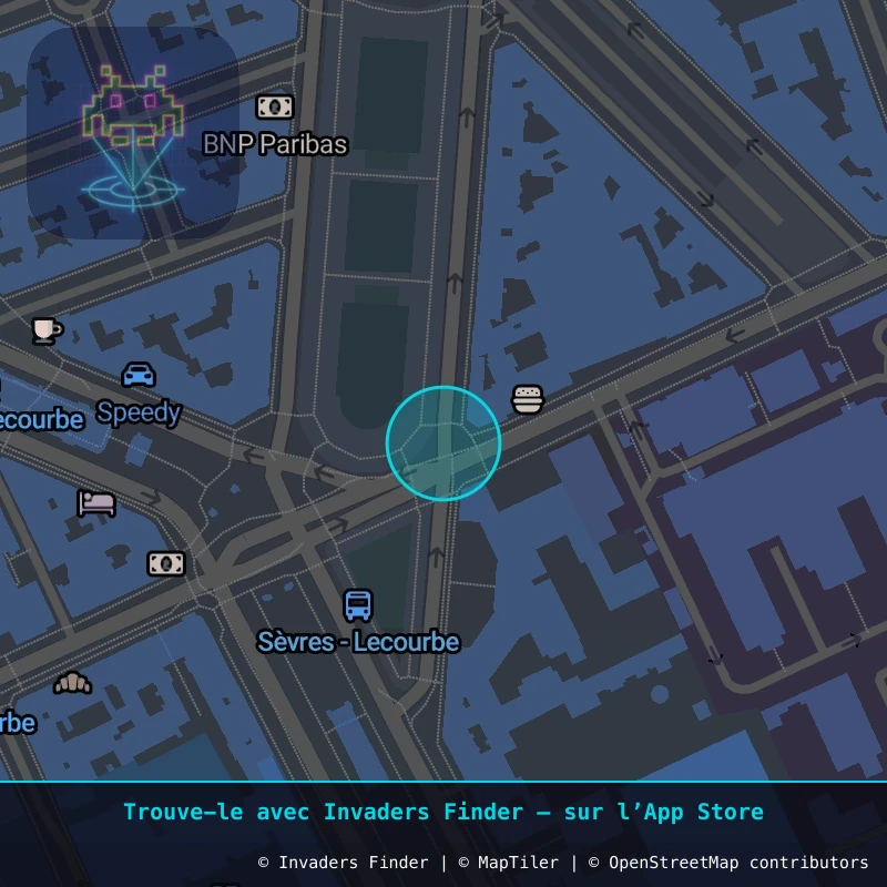 Zone approximative de l'invader PA_578, dans le quartier 15e arrondissement de Paris à Paris. Emplacement exact disponible dans l'app Invaders Finder.