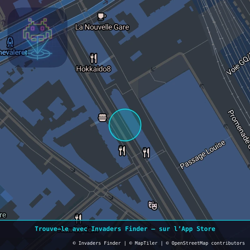 Zone approximative de l'invader PA_58, dans le quartier 13e arrondissement de Paris à Paris. Emplacement exact disponible dans l'app Invaders Finder.