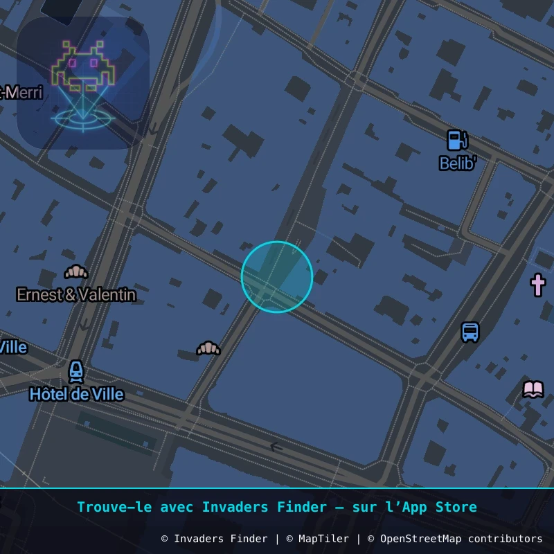Zone approximative de l'invader PA_580, dans le quartier 4e arrondissement de Paris à Paris. Emplacement exact disponible dans l'app Invaders Finder.