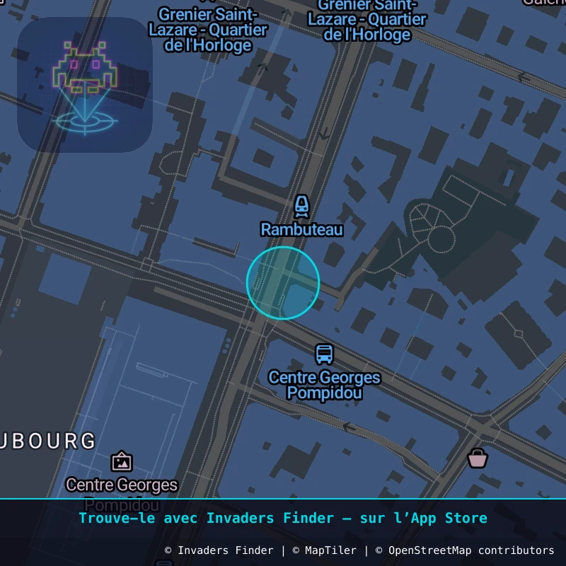Zone approximative de l'invader PA_585, dans le quartier 3e arrondissement de Paris à Paris. Emplacement exact disponible dans l'app Invaders Finder.