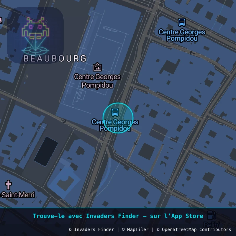 Zone approximative de l'invader PA_587, dans le quartier 4e arrondissement de Paris à Paris. Emplacement exact disponible dans l'app Invaders Finder.