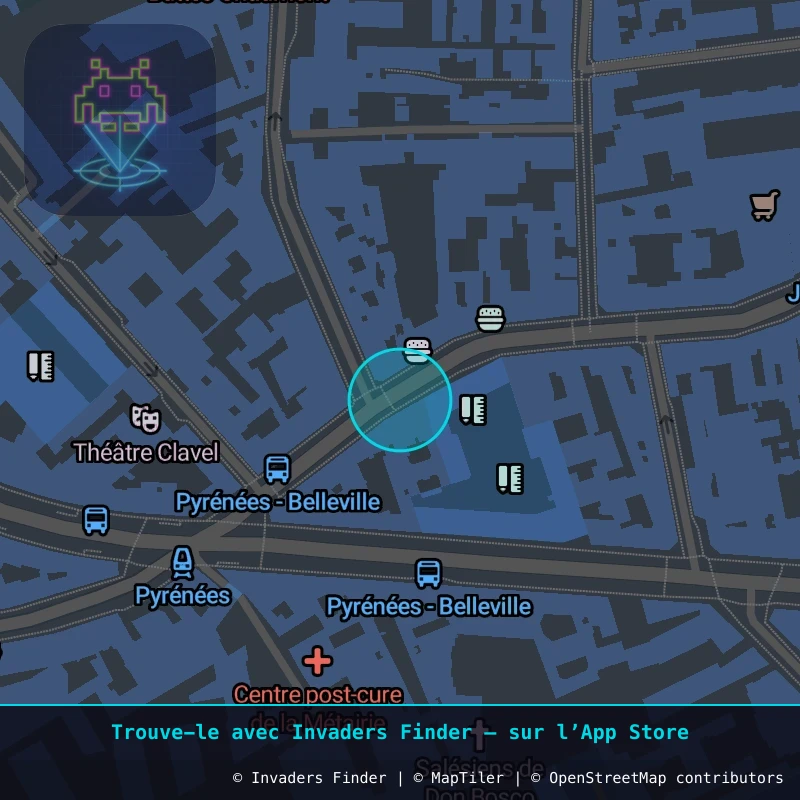 Zone approximative de l'invader PA_589, dans le quartier 19e arrondissement de Paris à Paris. Emplacement exact disponible dans l'app Invaders Finder.