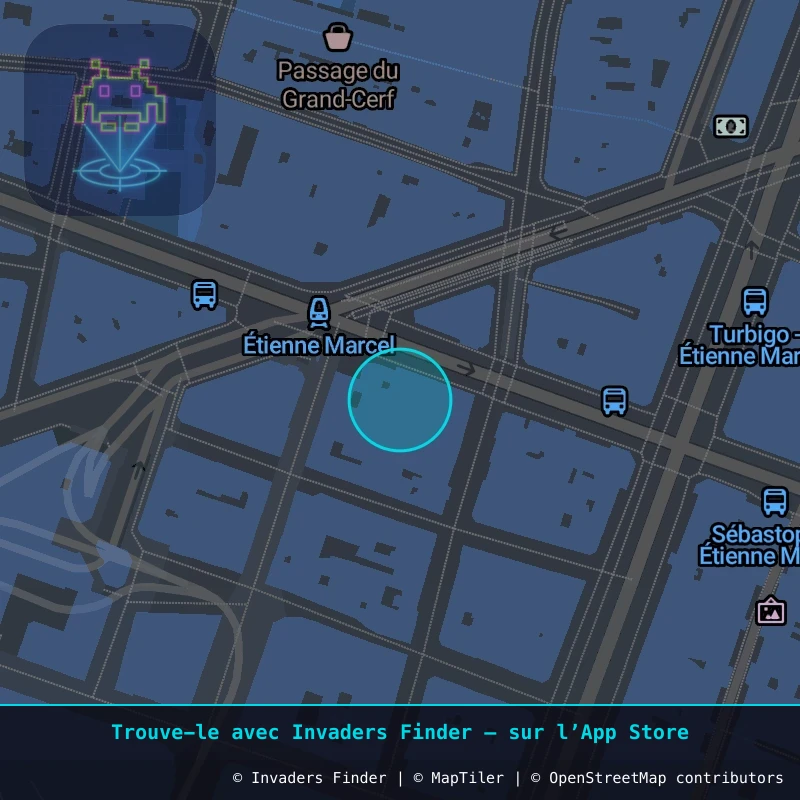 Zone approximative de l'invader PA_590, dans le quartier 1er arrondissement de Paris à Paris. Emplacement exact disponible dans l'app Invaders Finder.