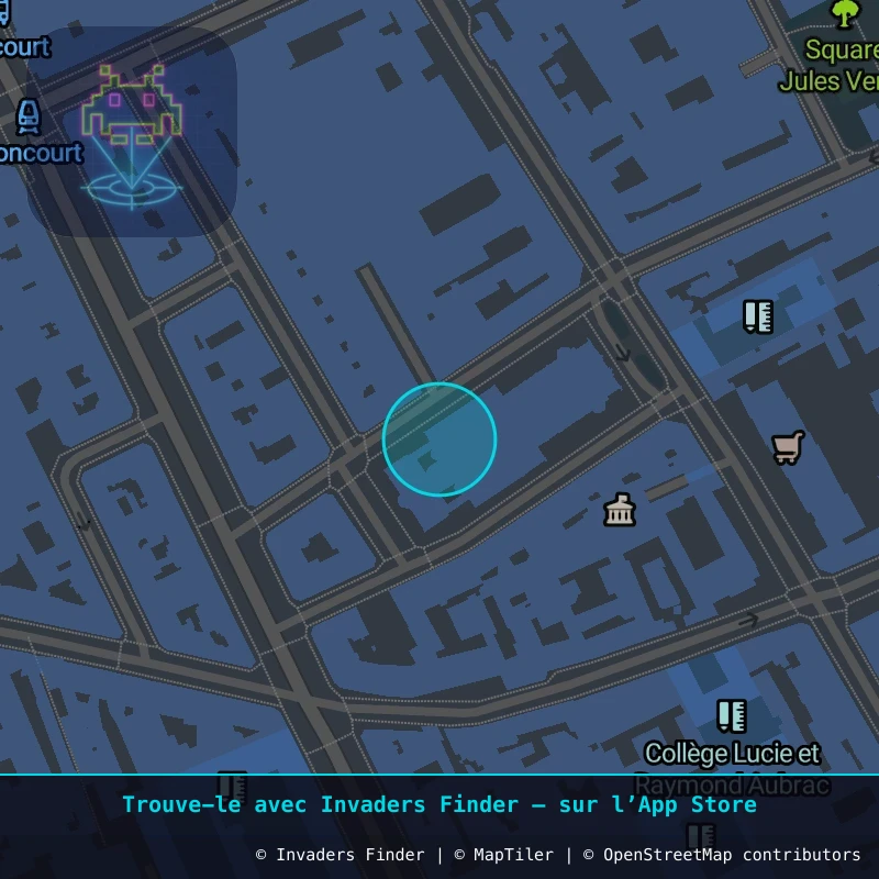 Zone approximative de l'invader PA_591, dans le quartier 11e arrondissement de Paris à Paris. Emplacement exact disponible dans l'app Invaders Finder.