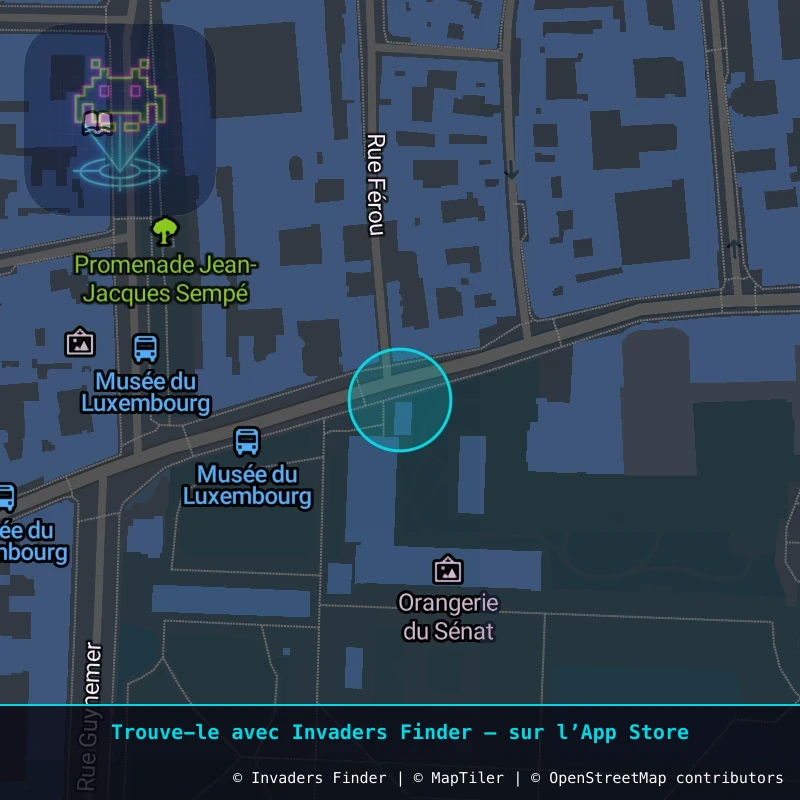 Zone approximative de l'invader PA_592, dans le quartier 6e arrondissement de Paris à Paris. Emplacement exact disponible dans l'app Invaders Finder.
